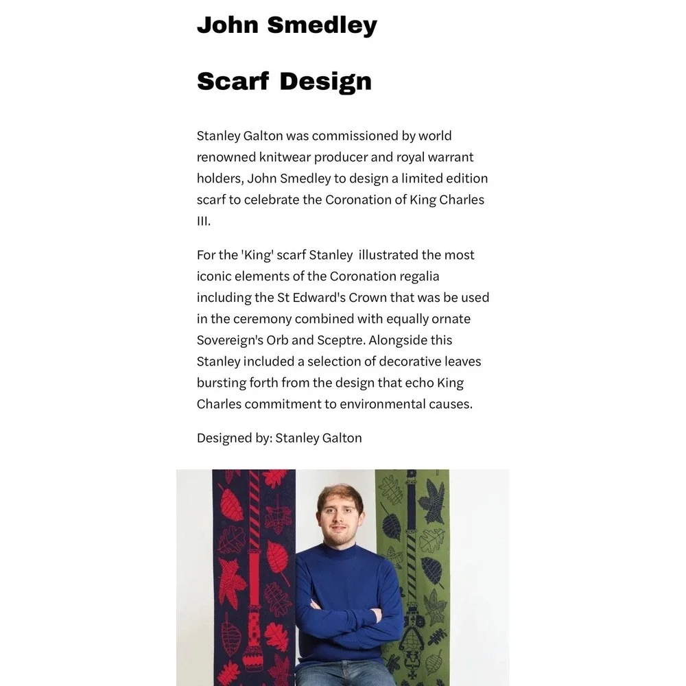 READ JOHN SMEDLEY King Scarf Designed By Stanley Galton New Zealand Wool England